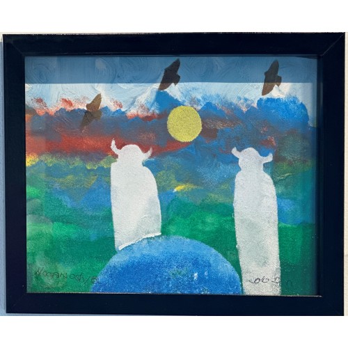 Original Painting Ancestors Visitors by Russel Noganosh