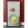 Original Painting Apple and Mango in Green Bowl by Adele Derkowski