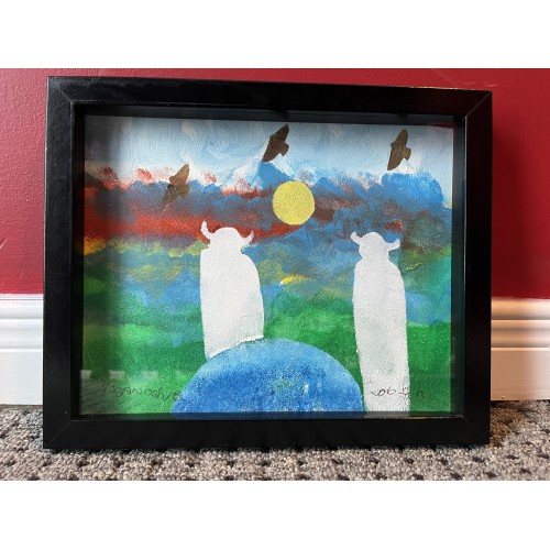 Original Painting Ancestors Visitors by Russel Noganosh