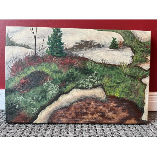 Original Painting Moss and Lichen Diptych by Frieda Ambroziak