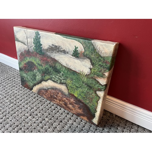 Original Painting Moss and Lichen Diptych by Frieda Ambroziak