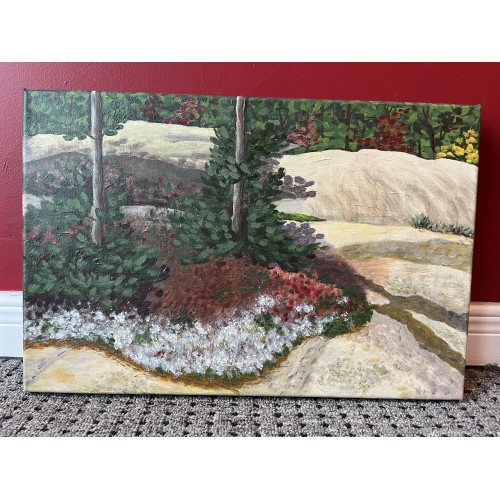 Original Painting Moss and Lichen Diptych by Frieda Ambroziak