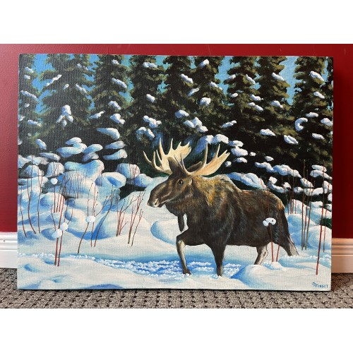 Original Art December Bull by Francis Forget