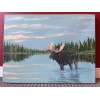 Original Art Moose Reflections by Francis Forget